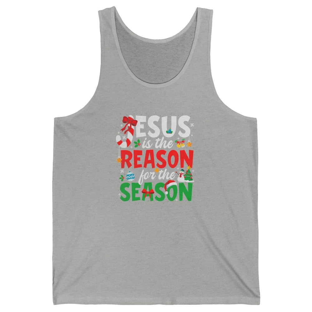 Merry Christmas Jesus The Reason For Season Xmas Candy Tree Unisex Jersey Tank