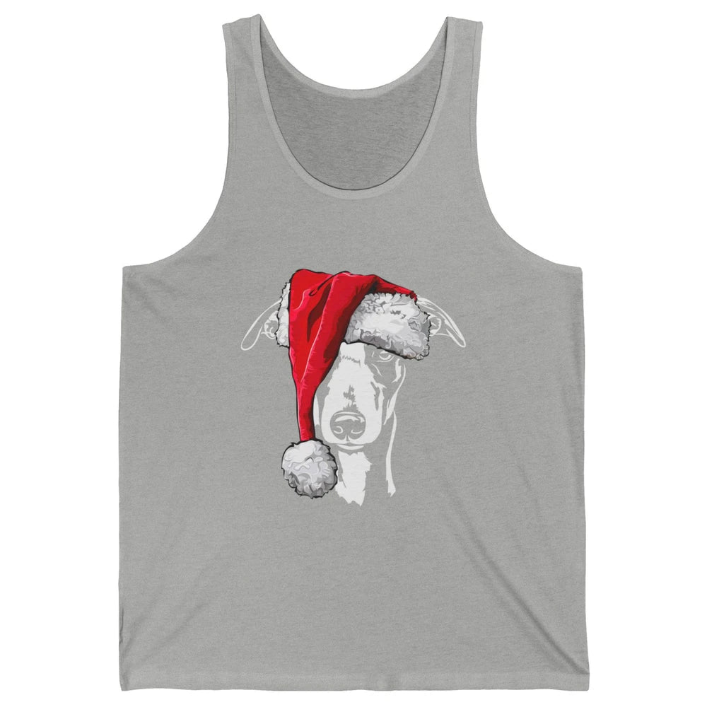 Merry Christmas Funny Whippet Santa Claus Hat Xmas Dog Retro Unisex Jersey Tank