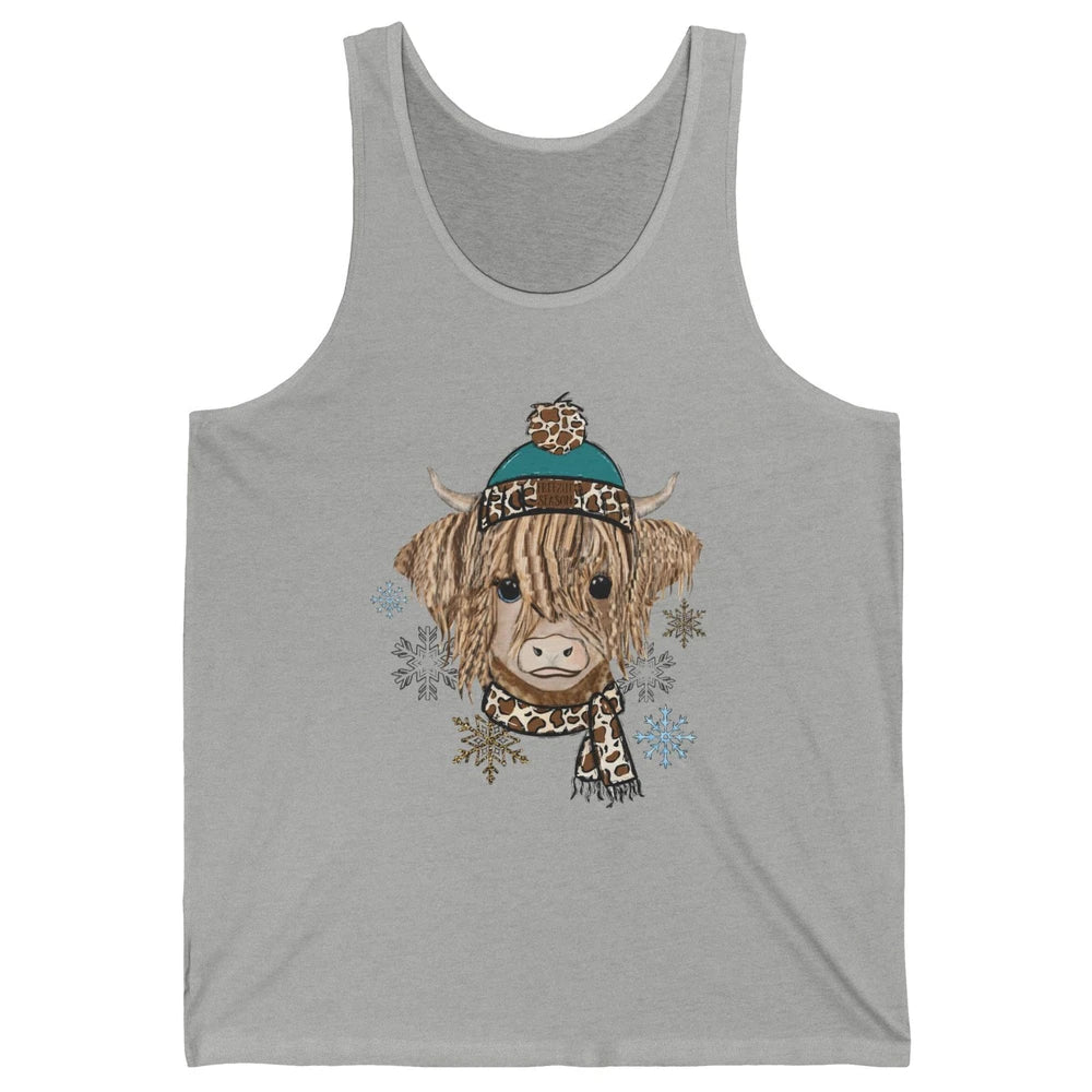 Baby Highland Cow I'm Freaking Freezing Christmas Winter Unisex Jersey Tank