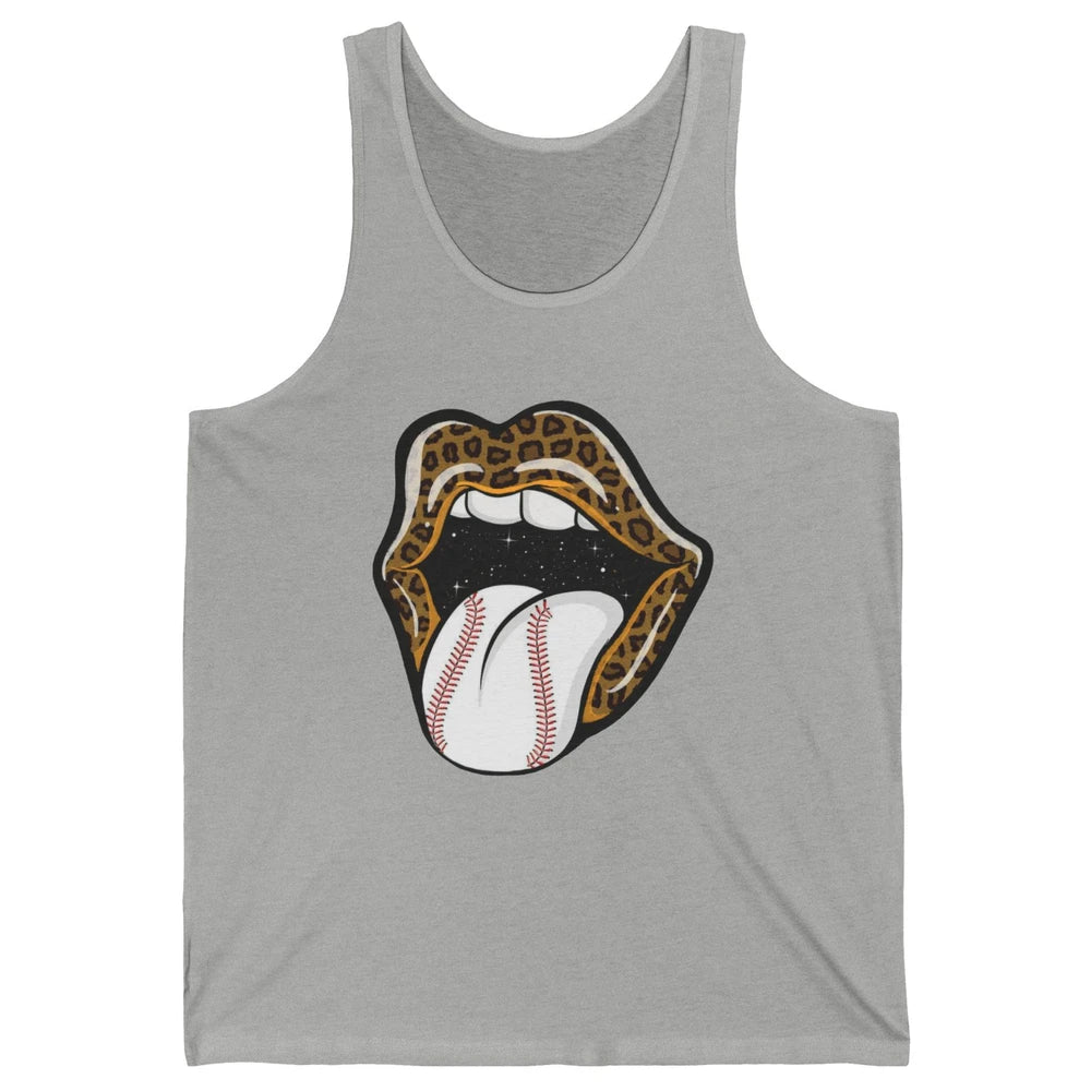 Baseball Lovers Leopard Lips Baseball Players Gift Unisex Jersey Tank