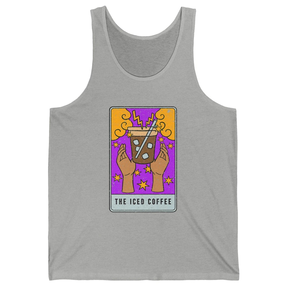 The Iced Coffee Witch Latte Tarot Card Mystical Halloween Unisex Jersey Tank