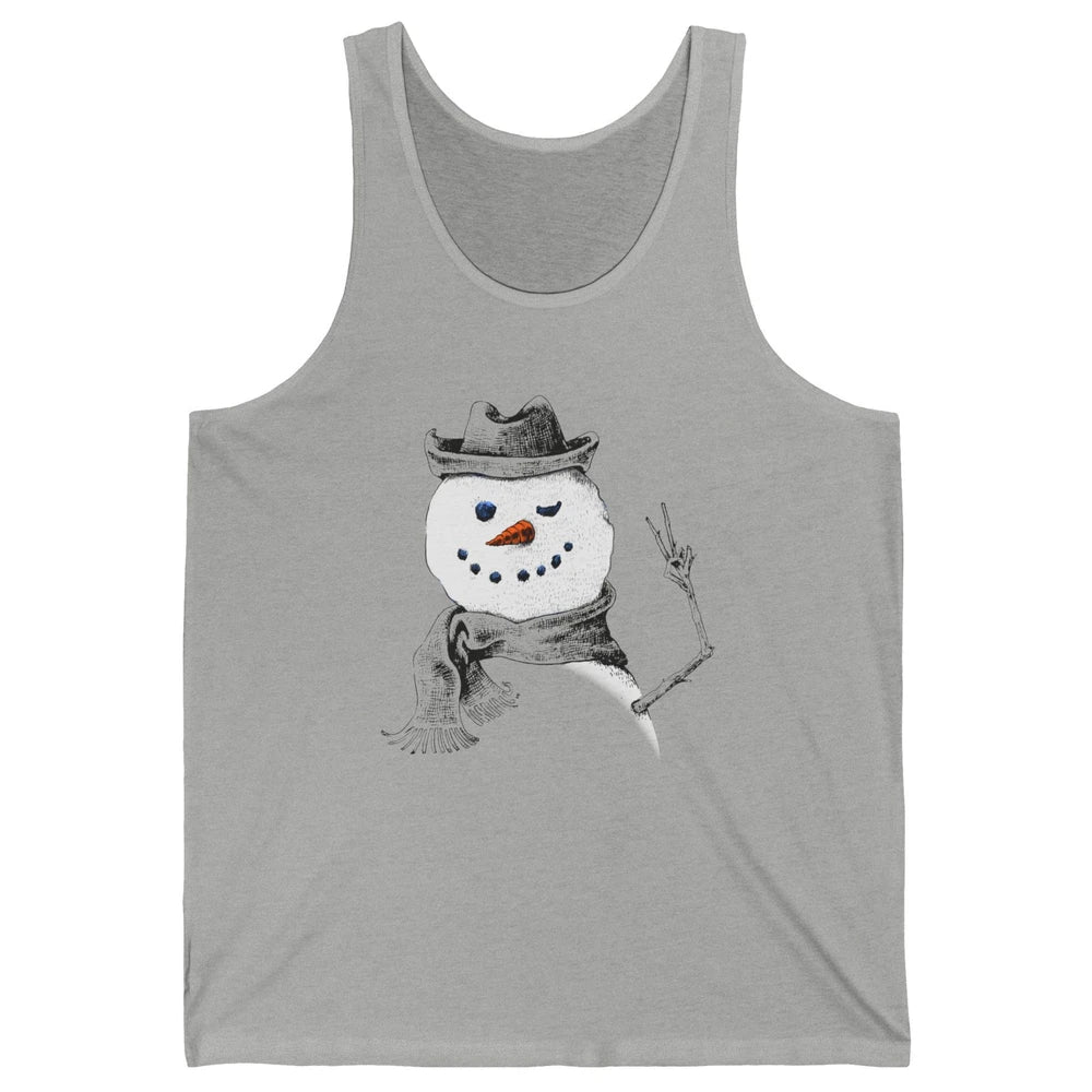 Snowman Peace Sign Christmas Snow Frosty Winter Xmas Gift Unisex Jersey Tank