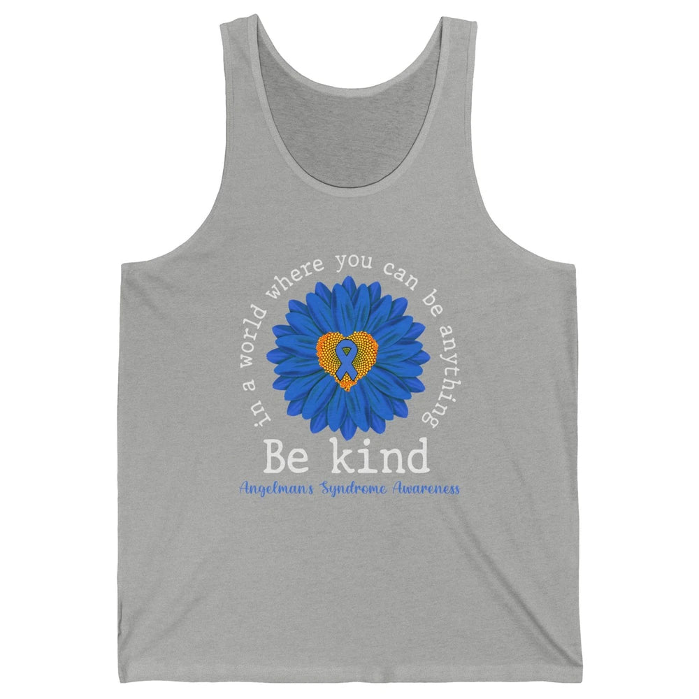 Angelman's Syndrome Awareness Blue Ribbon Sunflower Be Kind Unisex Jersey Tank