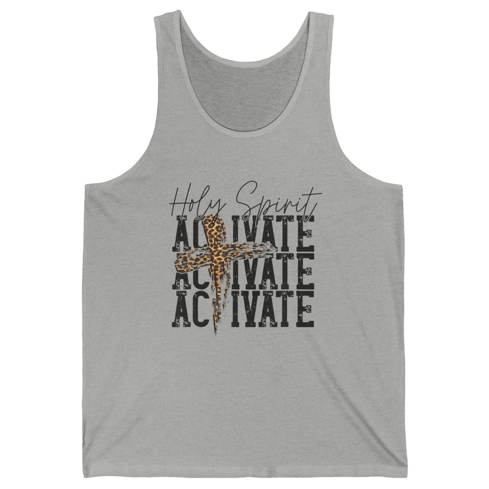 Western Leopard Holy Spirit Activate Jesus Cross Christian Unisex Jersey Tank