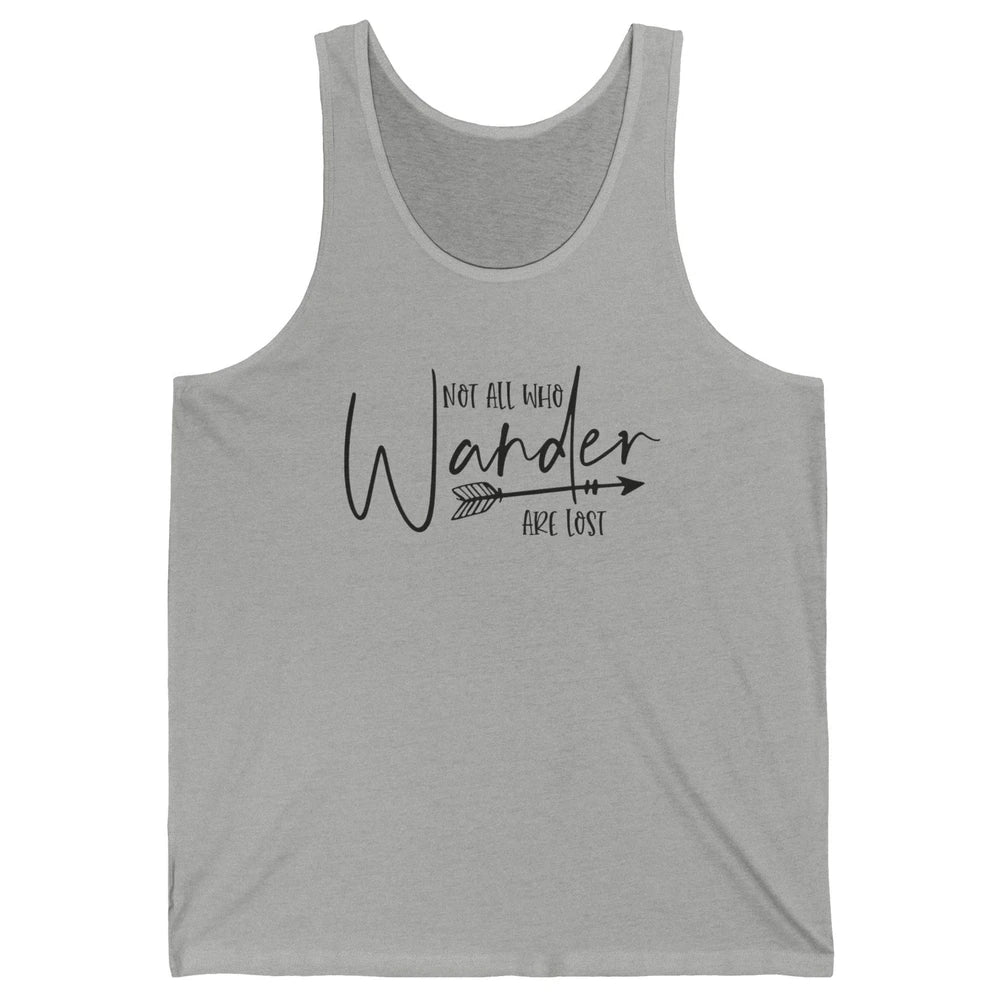 Vintage Compass Not All Who Wander Are Lost Mountain Hiking Unisex Jersey Tank