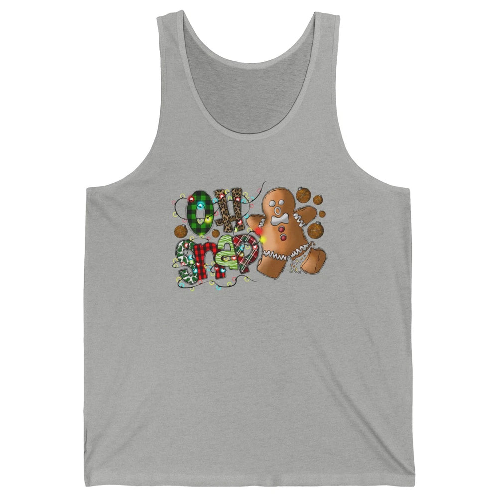 Funny Gingerbread Broken Oh Snap Western Christmas Leopard Unisex Jersey Tank