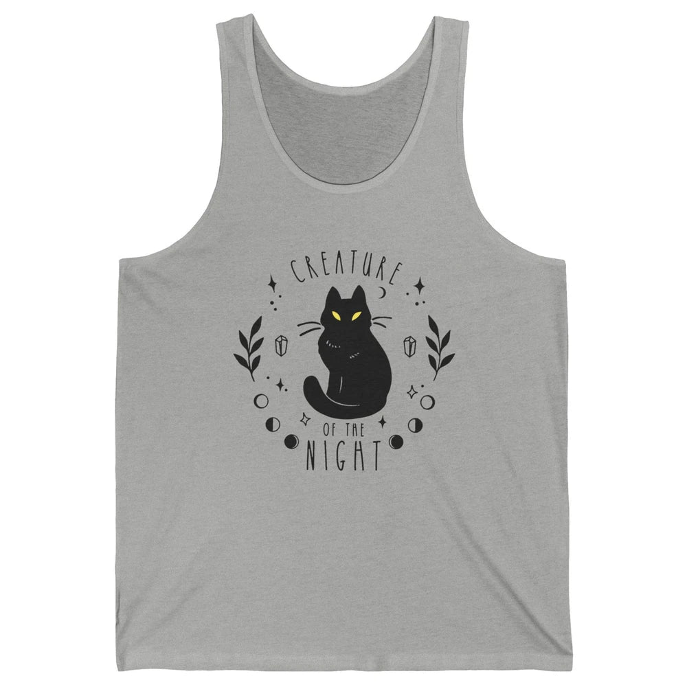 Black Cat Witch Creature Of The Night Halloween Cat Costume Unisex Jersey Tank