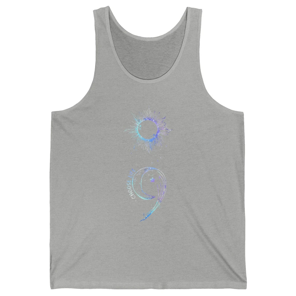 Semicolon Choose Life Moon Support Suicide Prevention Month Unisex Jersey Tank