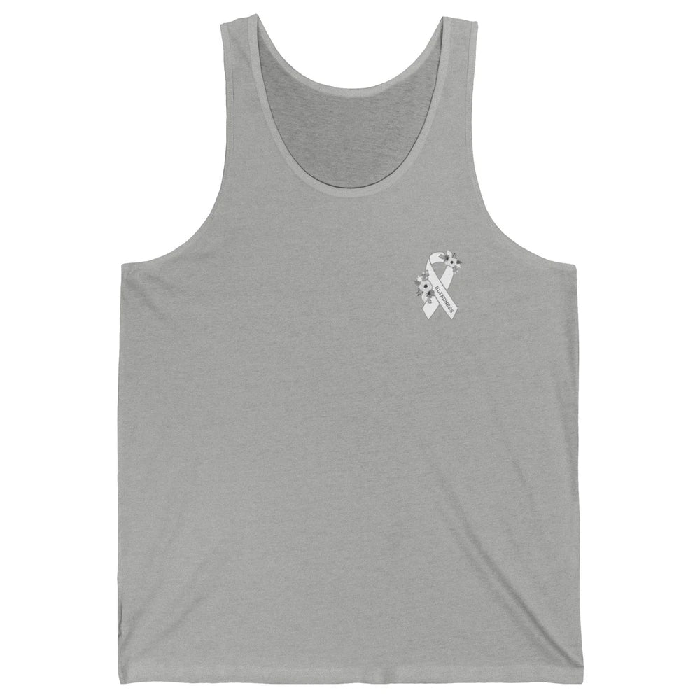 Blindness Awareness Floral White Gray Ribbon Blind Support Unisex Jersey Tank