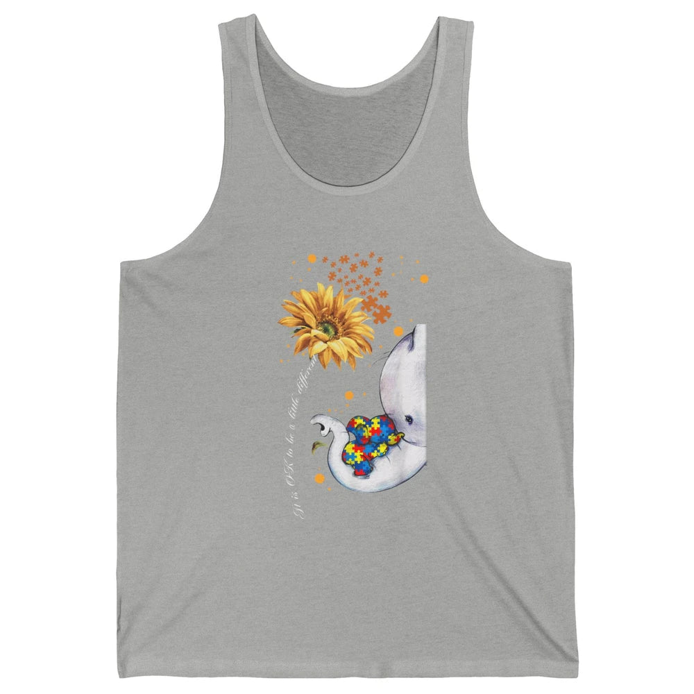 Sunflower Autism Elephant Mom It's Okay To Be Different Unisex Jersey Tank