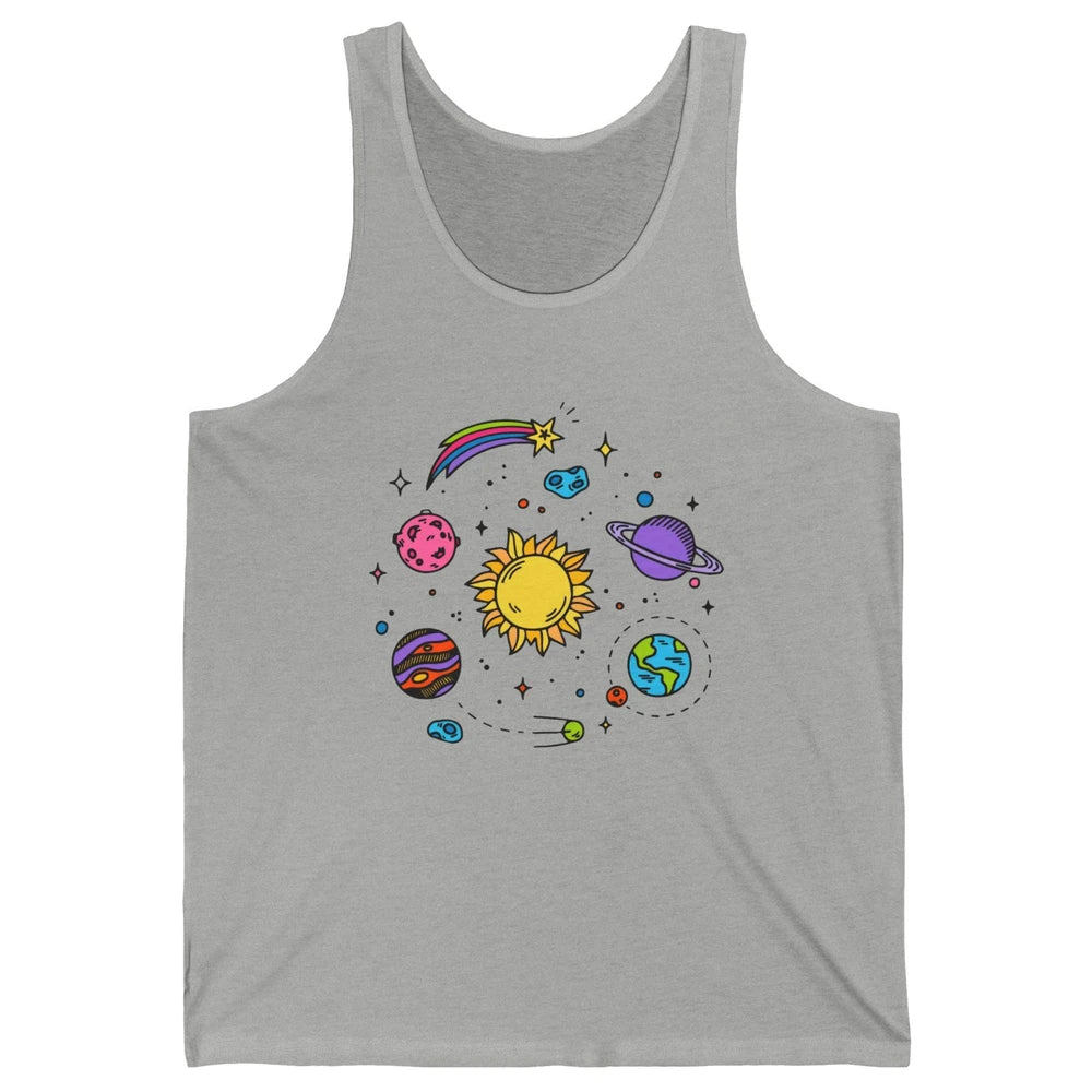 Solar System Space Galaxy Outer Space Astrology Astronauts Unisex Jersey Tank