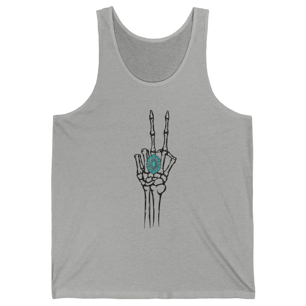 Retro Skeleton Turquoise Ring Western Future Bride Engaged Unisex Jersey Tank