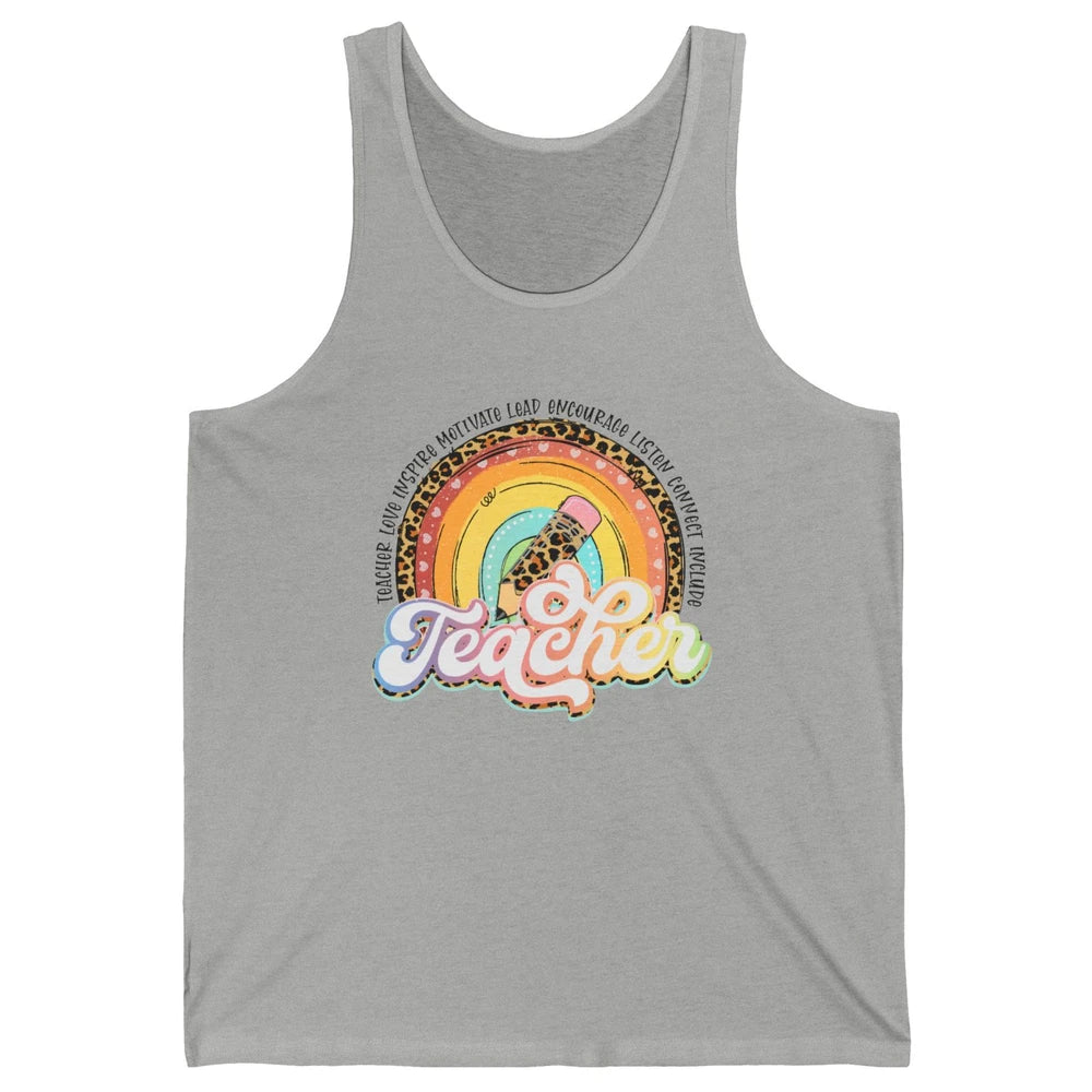 Teacher Life Love Inspire Motivate Appreciation Gift Rainbow Unisex Jersey Tank