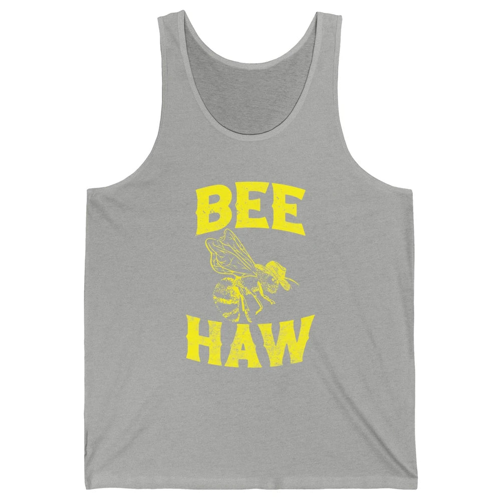 Western Country Bee Haw Retro Cowboy Hat Rodeo Howdy Vintage Unisex Jersey Tank