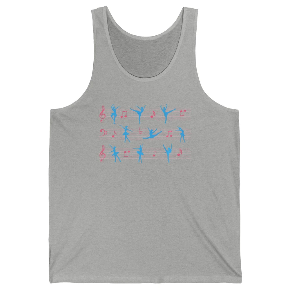 Ballet Dancer Ballerina Pointer Feet Musical Notes Dancing Unisex Jersey Tank