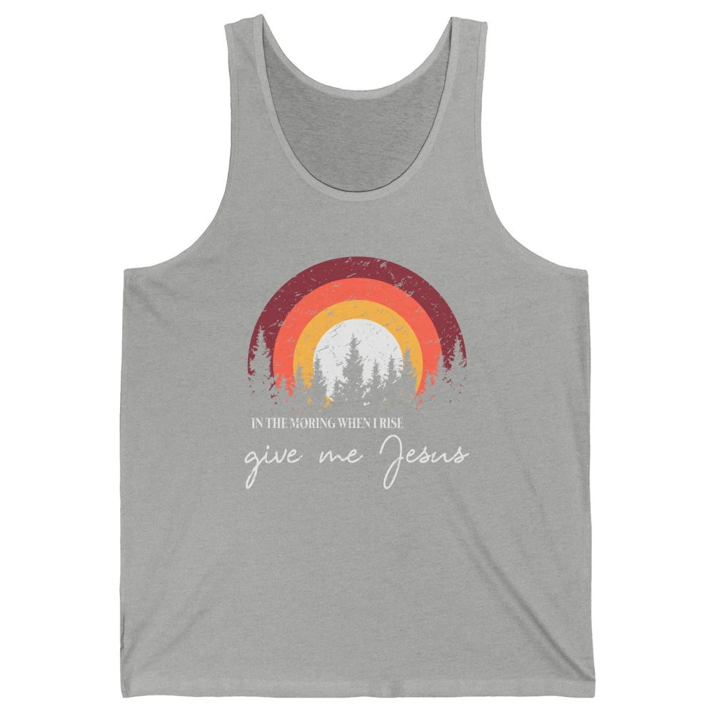 Vintage Mountain When I Rise Give Me Jesus Christian Western Unisex Jersey Tank