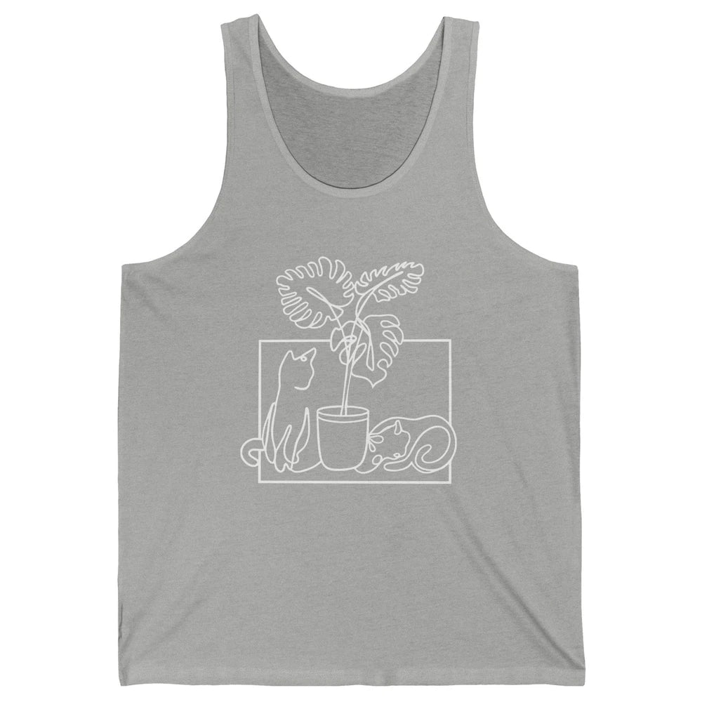 Cat Watering Plants Gardening Cat Lady Planting Cat Lovers Unisex Jersey Tank