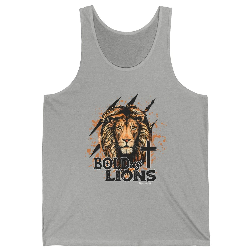 Bold As Lion Of Judah Bible Verse Christian Faith Religious Unisex Jersey Tank