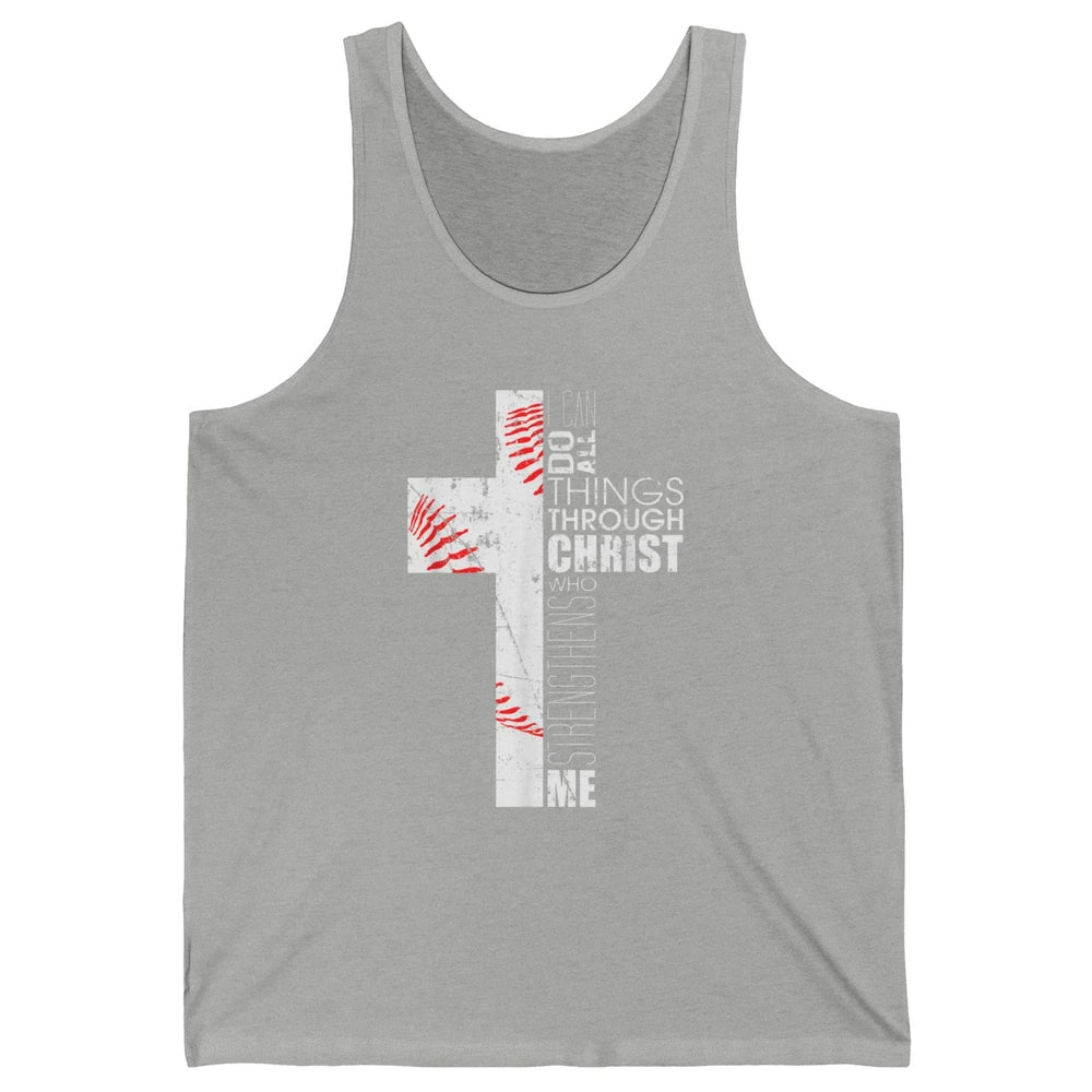 Baseball Christian Cross Bible Verse Softball Sports Day God Unisex Jersey Tank