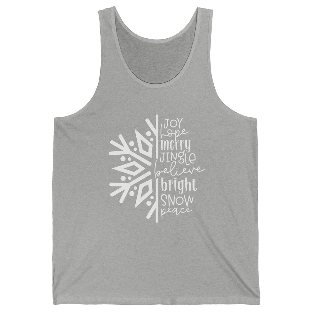 Snowflakes Christmas Joy Hope Merry Jungle Christmas Lovers Unisex Jersey Tank