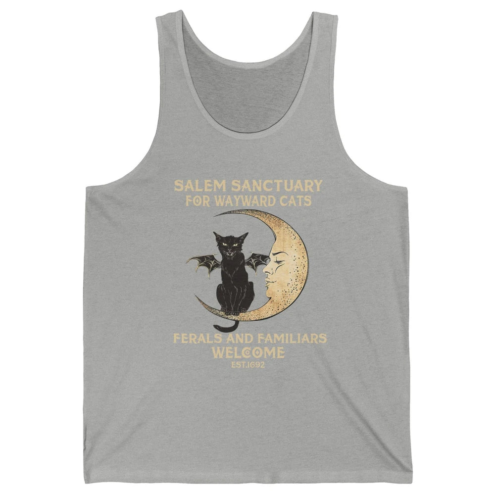 Witch Cat Salem Sanctuary Witch City Halloween Gothic Cat Unisex Jersey Tank