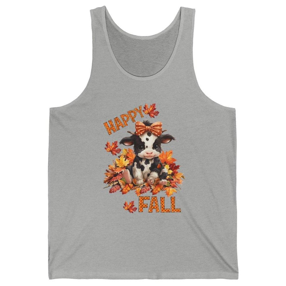 Cute Baby Cow Bandana Hay Fall Pumpkin Thanksgiving Autumn Unisex Jersey Tank