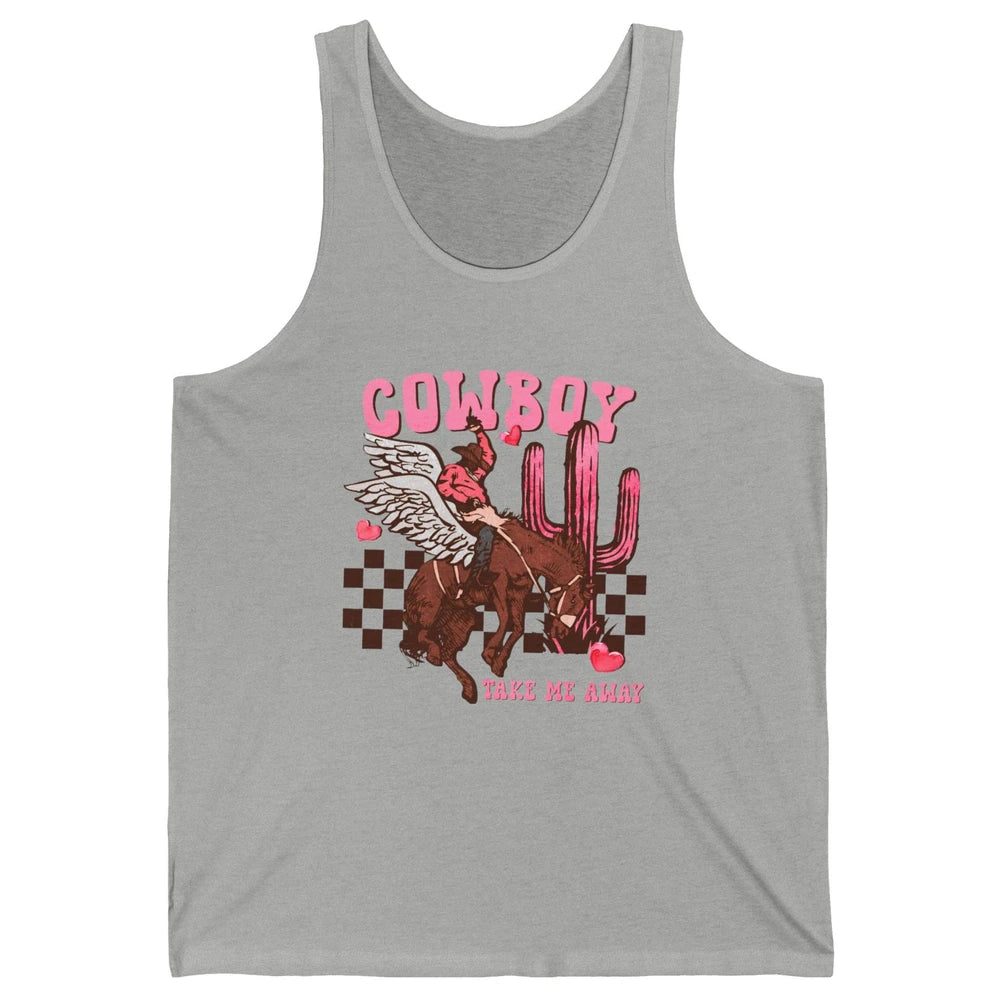 Take Me Away Valentine Cowboy Rodeo Horse Riding Western Unisex Jersey Tank