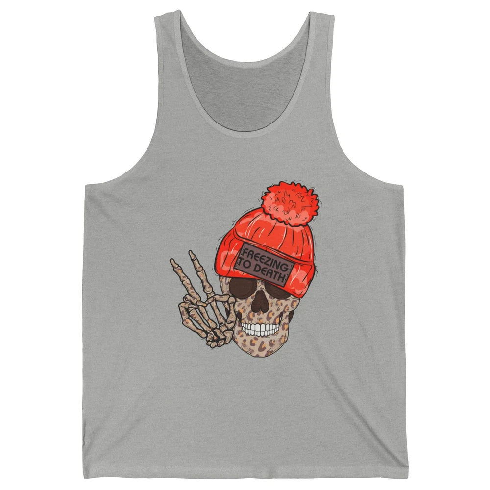 Funny Leopard Skull Freezing To Death Funny Christmas Winter Unisex Jersey Tank