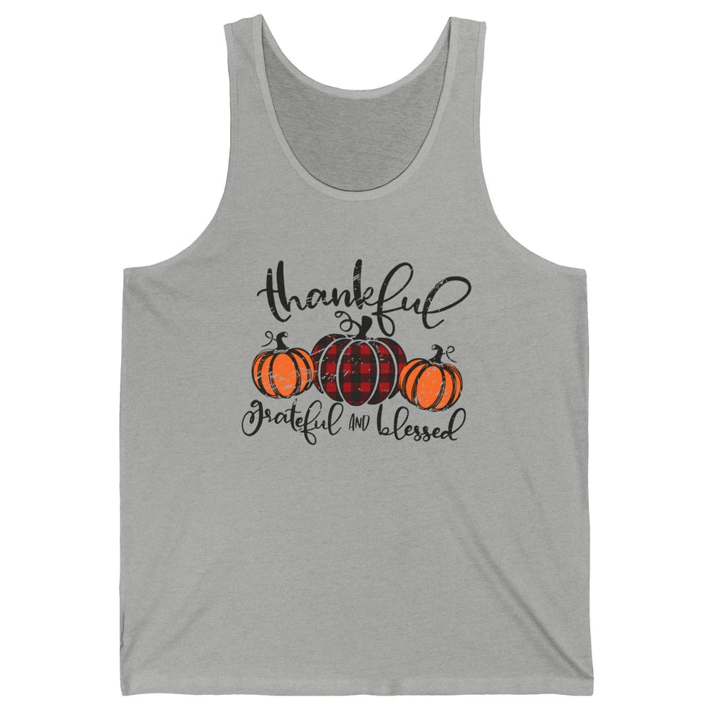 Vintage Grateful Thankful Blessed Pumpkin Fall Thanksgiving Unisex Jersey Tank