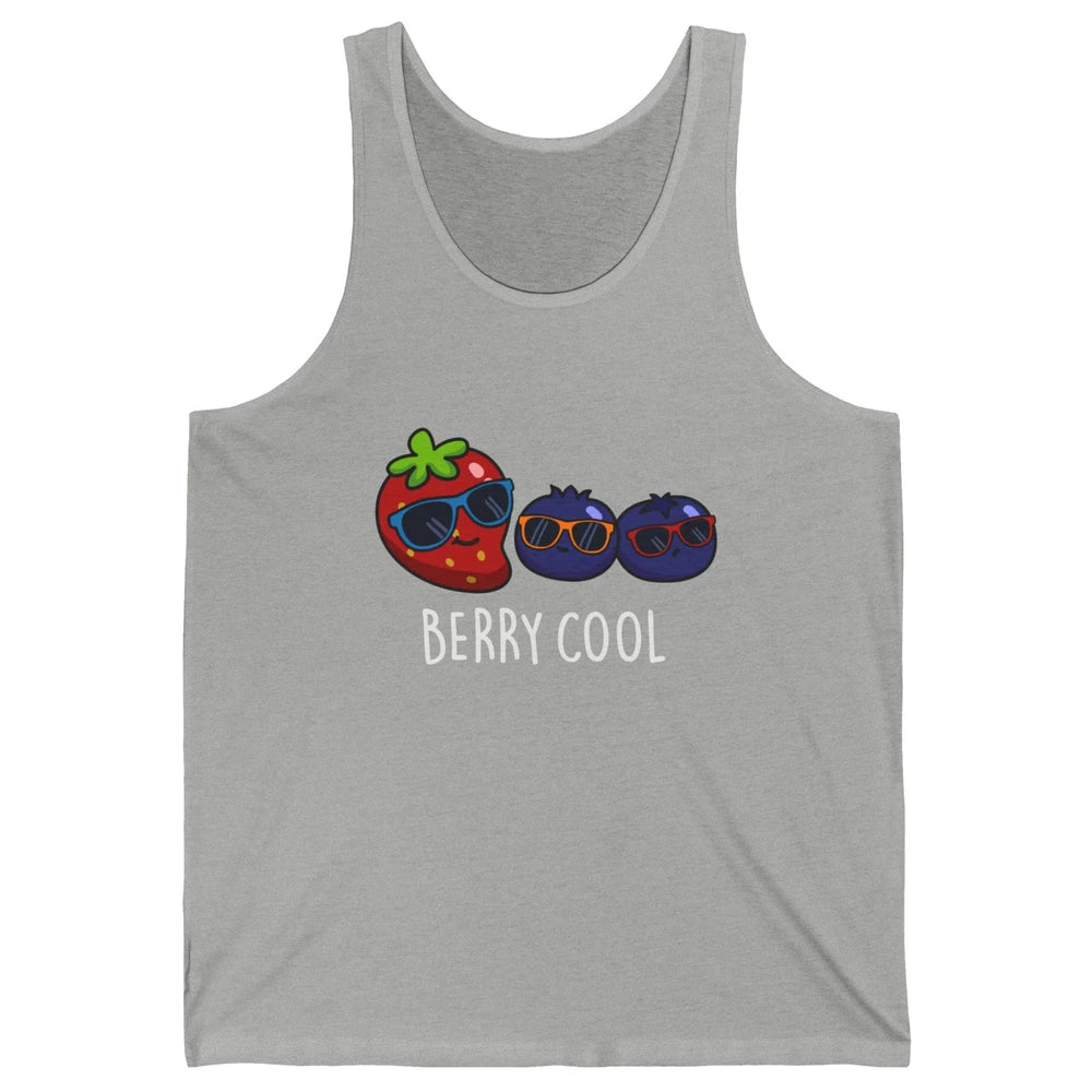 Berry Cool Funny Strawberry Pun Best Friend Summer Retro Unisex Jersey Tank