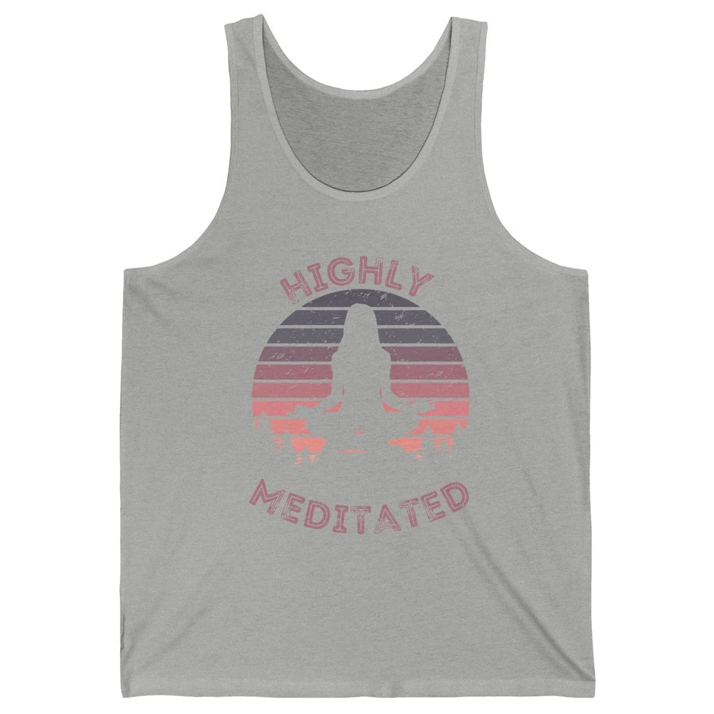 Vintage Woman Doing Yoga Highly Meditated Meditation Lovers Unisex Jersey Tank