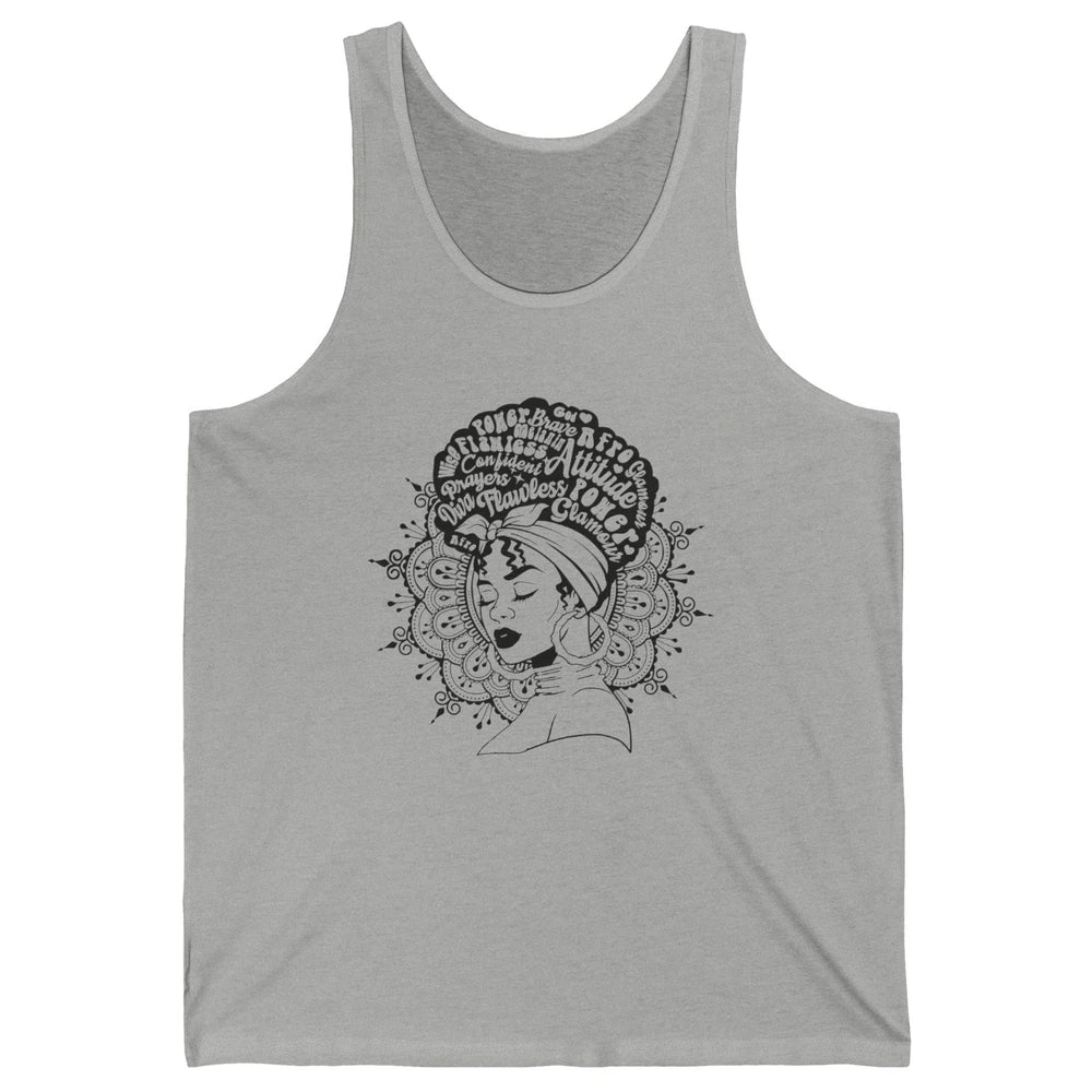 Afro Melanin Woman Turban Hair Quotes African American Woman Unisex Jersey Tank