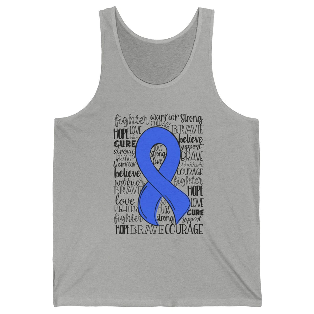 Syringomyelia Awareness Blue Ribbon Hope Love Cure Unisex Jersey Tank