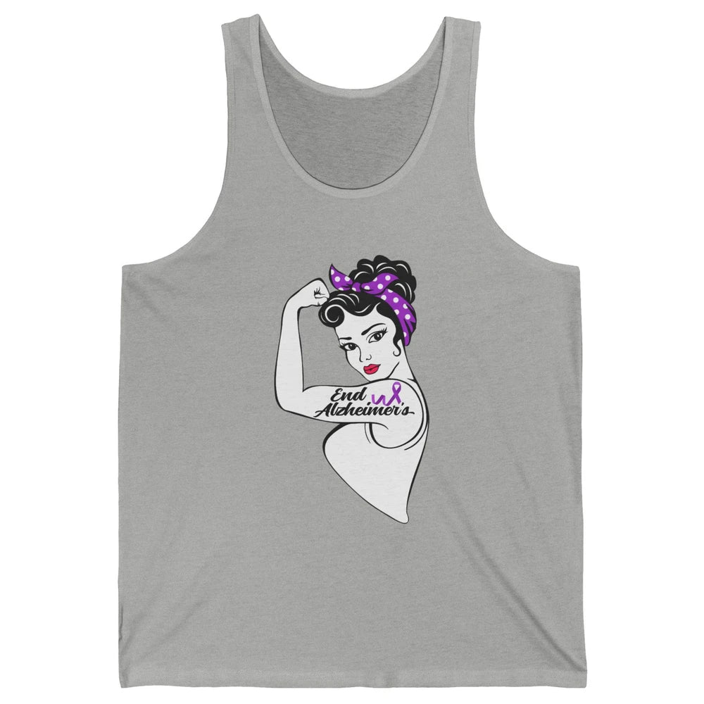 Alzheimer Awareness Strong Purple Ribbon Women Bandana Gift Unisex Jersey Tank