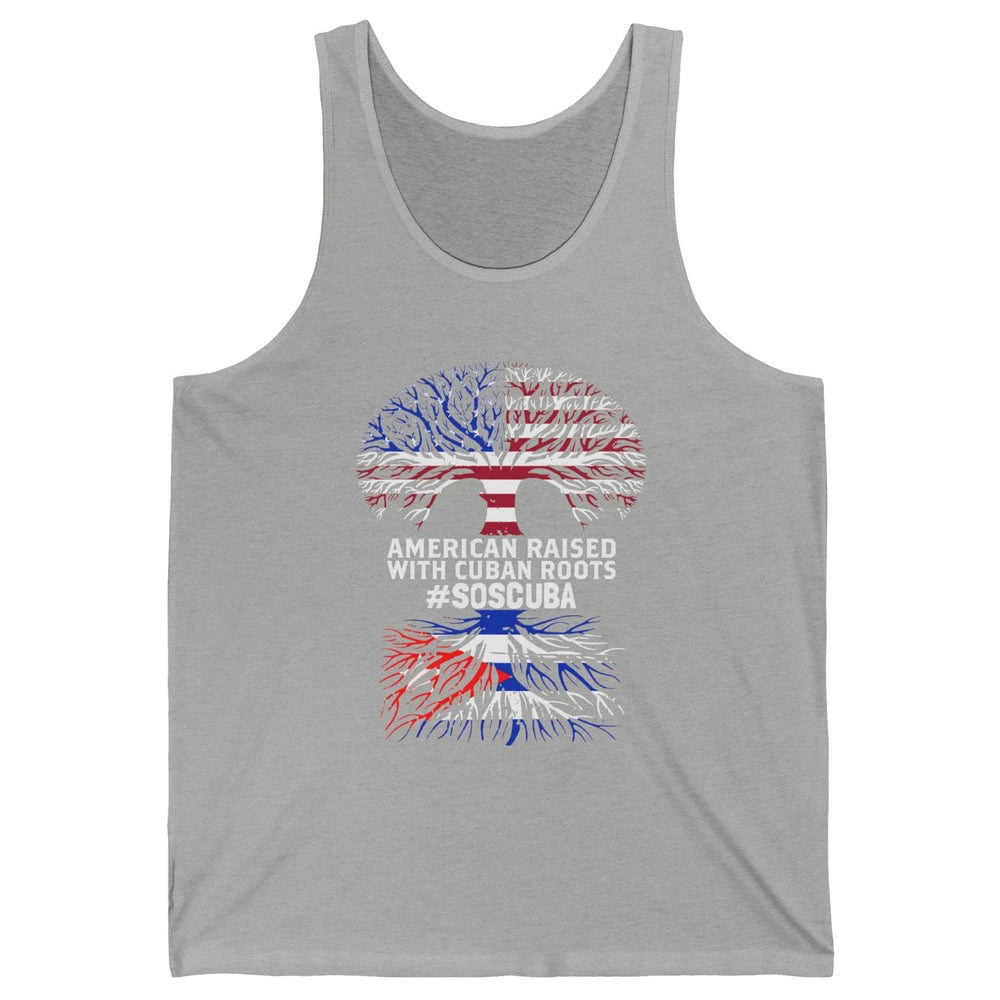 American Raised With Cuban Roots Cuban Flag Cuban Tree Unisex Jersey Tank