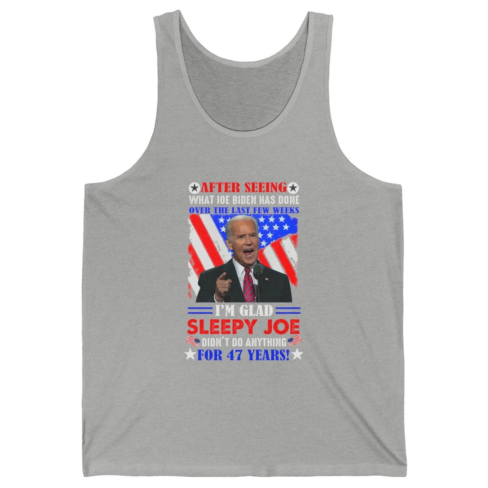 US Flag Joe Biden Didn't Do Anything 47 Years Anti Liberals Unisex Jersey Tank