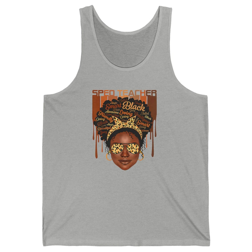 Black Woman Sped Teacher Afro Melanin Special Education SLP Unisex Jersey Tank