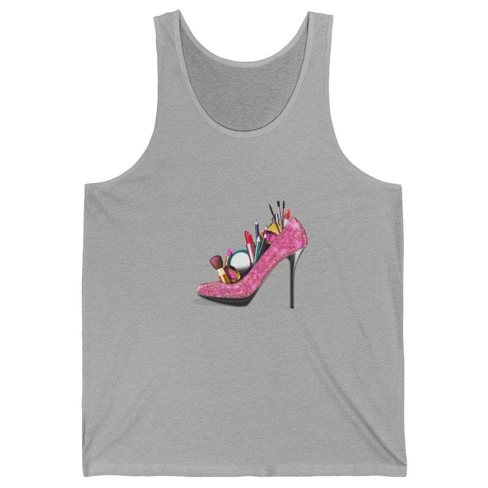 Woman High Heel Stilettos Makeup Artist Girly Lipstick Brush Unisex Jersey Tank