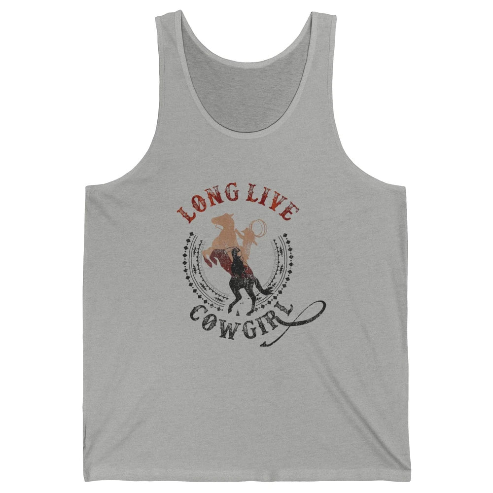 Western Country Cowgirl Riding Horses Cool Rodeo Howdy Retro Unisex Jersey Tank