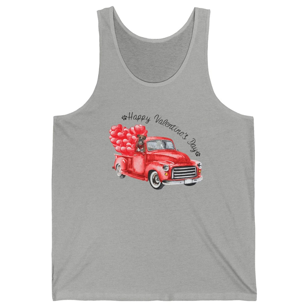 Boxer On Heart Truck Happy Valentines Day Boxer Dog Lovers Unisex Jersey Tank