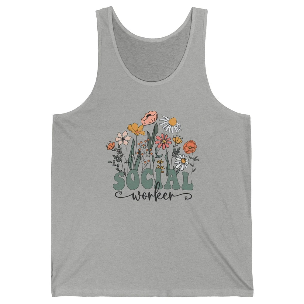 Social Worker Wildflower School Social Worker Teacher Gift Unisex Jersey Tank