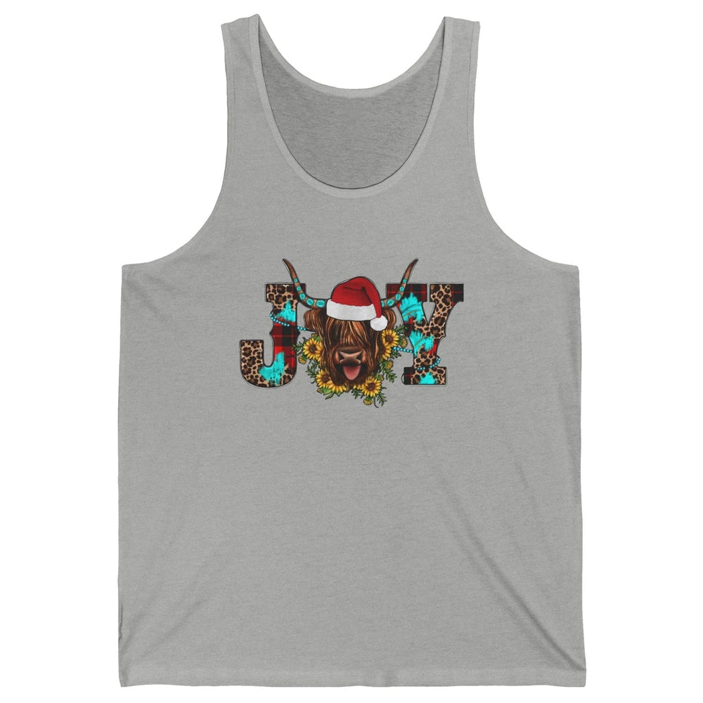 Highland Cow Christmas Joy Heifer Western Country Cowboy Unisex Jersey Tank