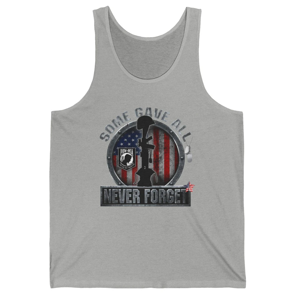 Retro US Veteran Some Gave All Never Forget Memorial Day Unisex Jersey Tank