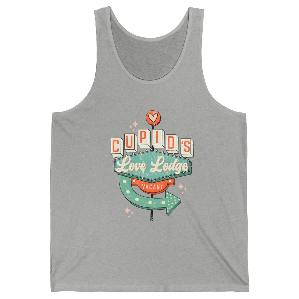 Retro Valentines Cupid's Love Lodges Funny Couples Valentine Unisex Jersey Tank