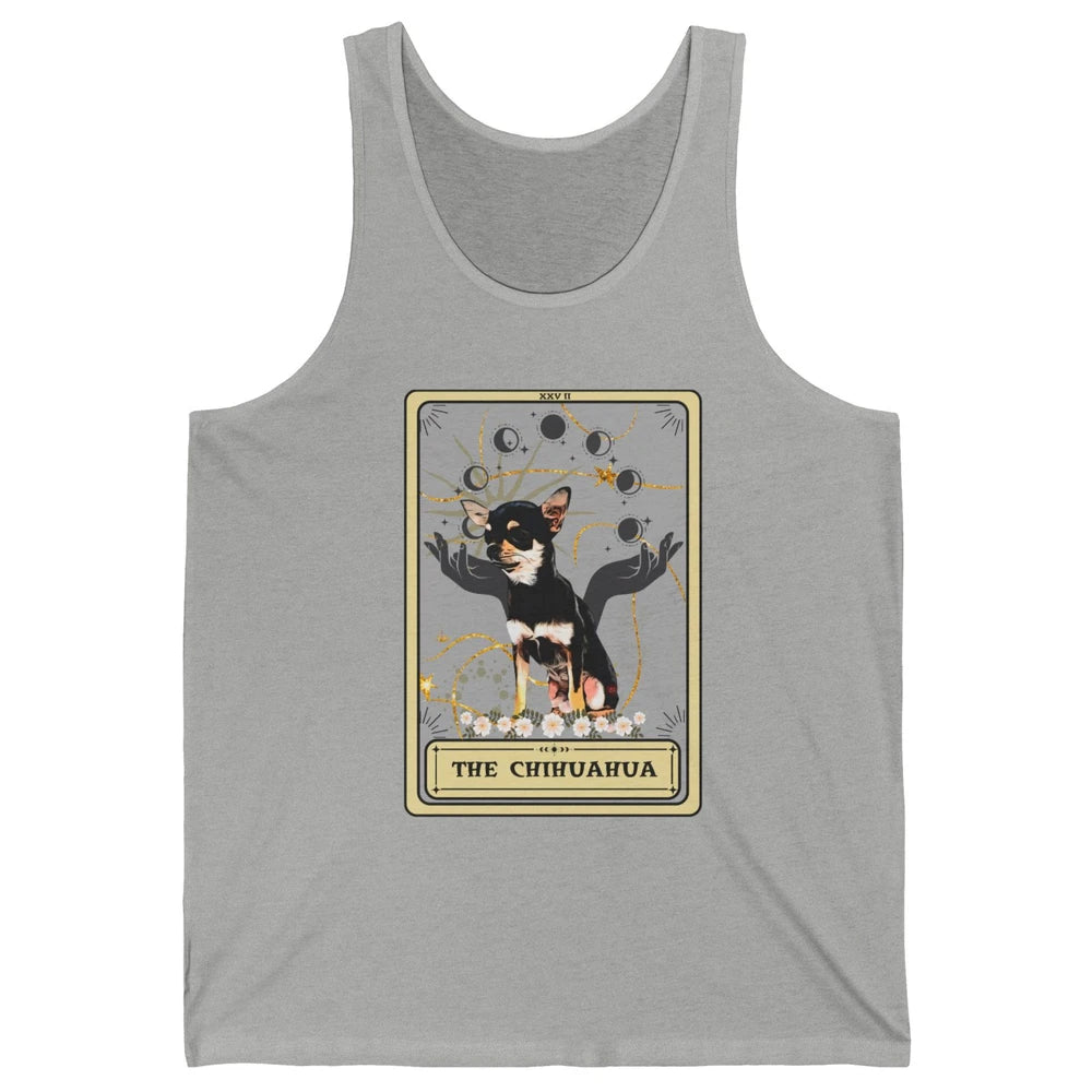 The Chihuahua Tarot Card Black Chihuahua Halloween Dog Mom Unisex Jersey Tank