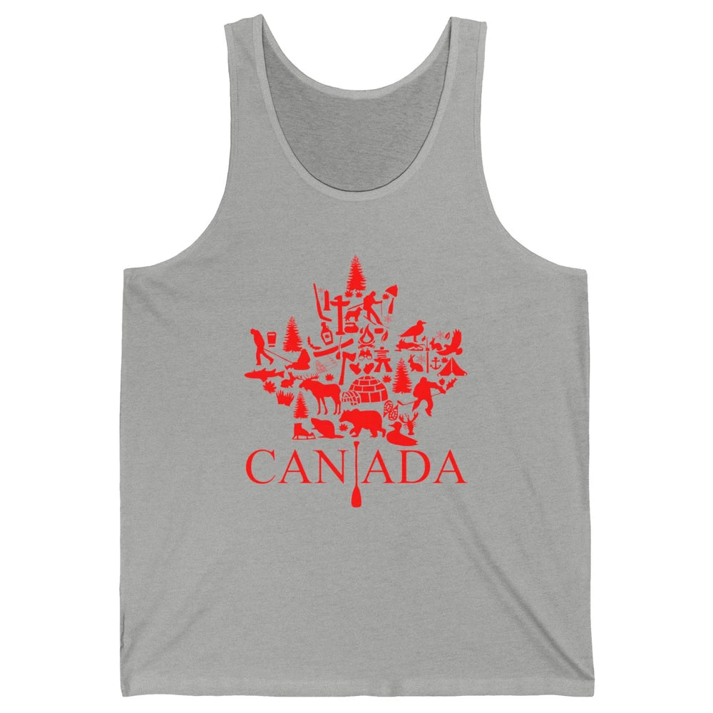 Canada Maple Leaf Canadian Symbols Canadian Root Gift Unisex Jersey Tank