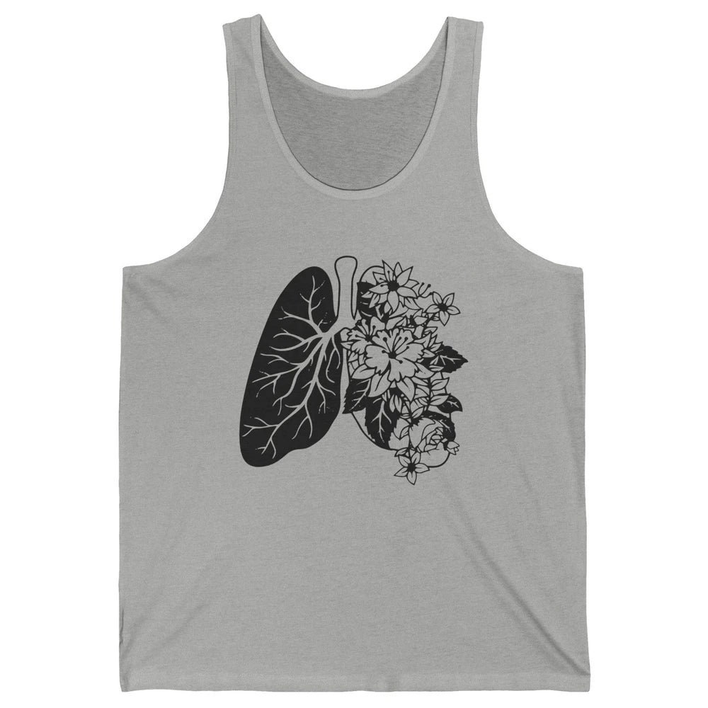 Anatomical Lungs Floral Breathe Respiratory Therapy RT Unisex Jersey Tank