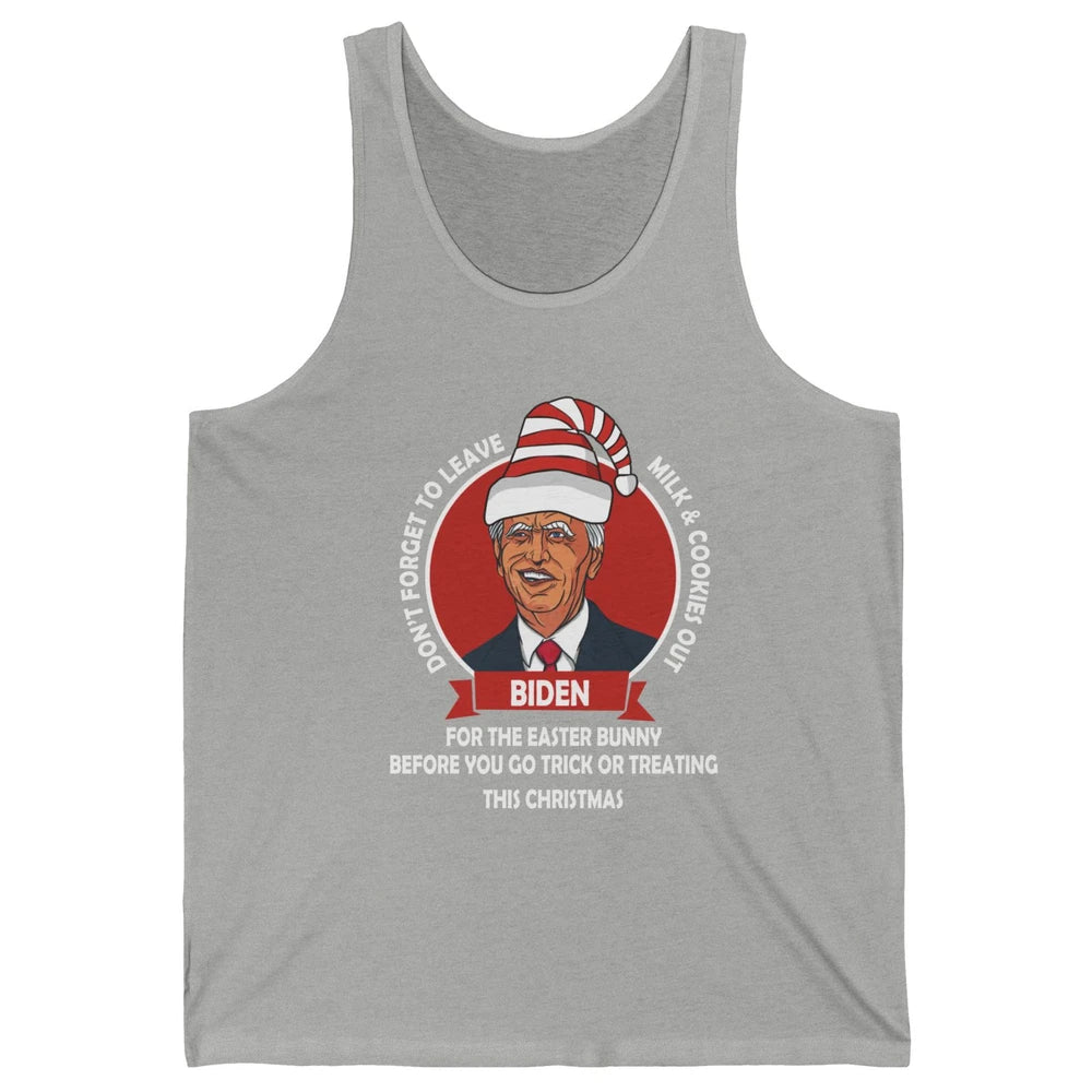 Funny Joe Biden Leave Milk Cookies For Halloween Anti Biden Unisex Jersey Tank