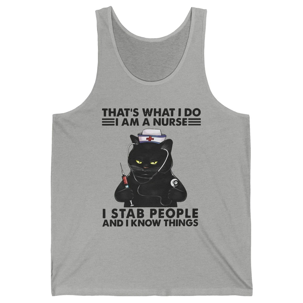 Black Cat That's What I Do I Am A Nurse Funny Nursing Life Unisex Jersey Tank