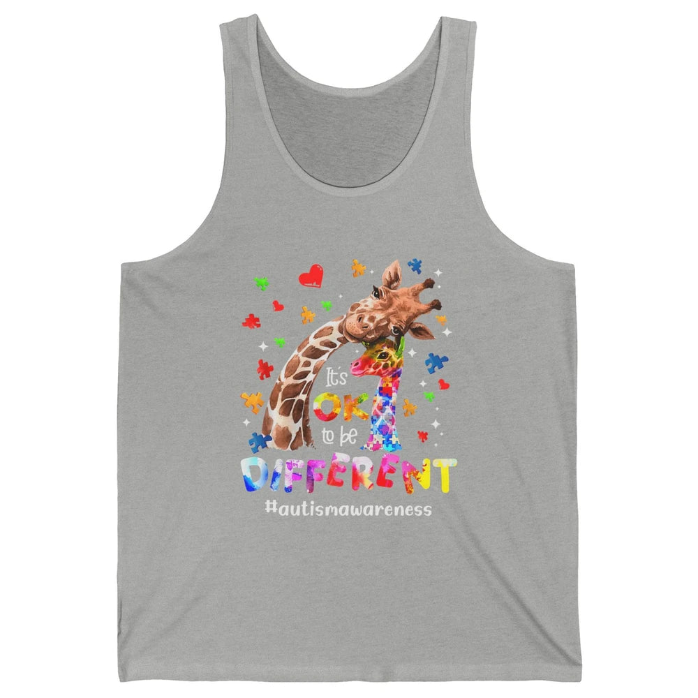 Autism Giraffe Mom It's Okay To Be Different Neurodiversity Unisex Jersey Tank